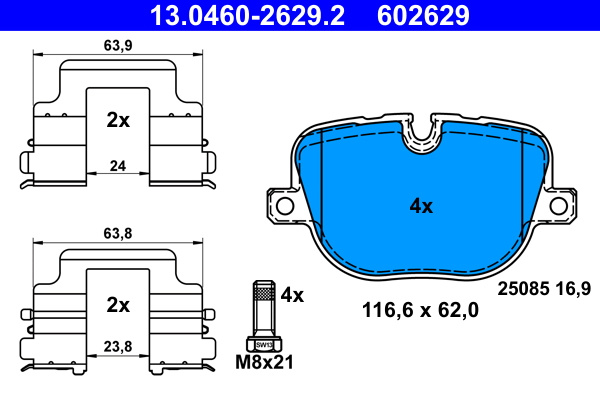 PLACUTE FRANA ~ Spate LAND ROVER RANGE ROVER SPORT I (L320) 2006 2007 2008 2009 2010 2011 2012 2013 ~ 13.0460-2629.2 ~ ATE