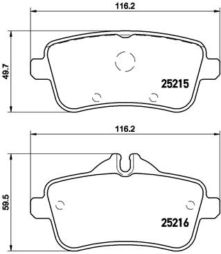 PLACUTE FRANA ~ Spate MERCEDES-BENZ A-CLASS (W176) 2013 2014 2015 2016 2017 2018 ~ P 50 099 ~ BREMBO