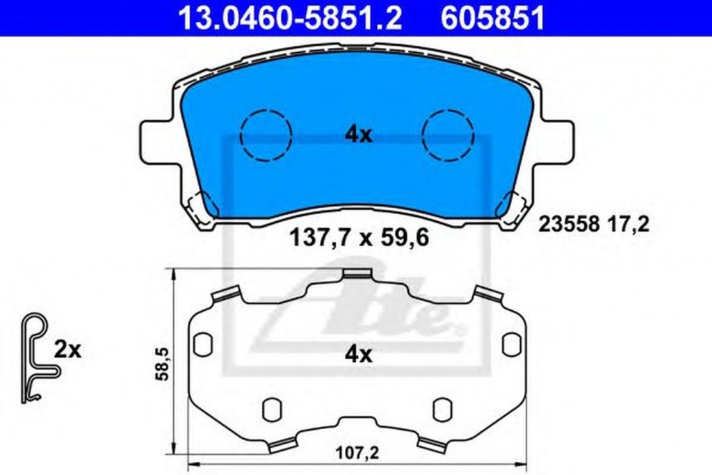 Placute frana SUBARU FORESTER SF ATE 13046058512