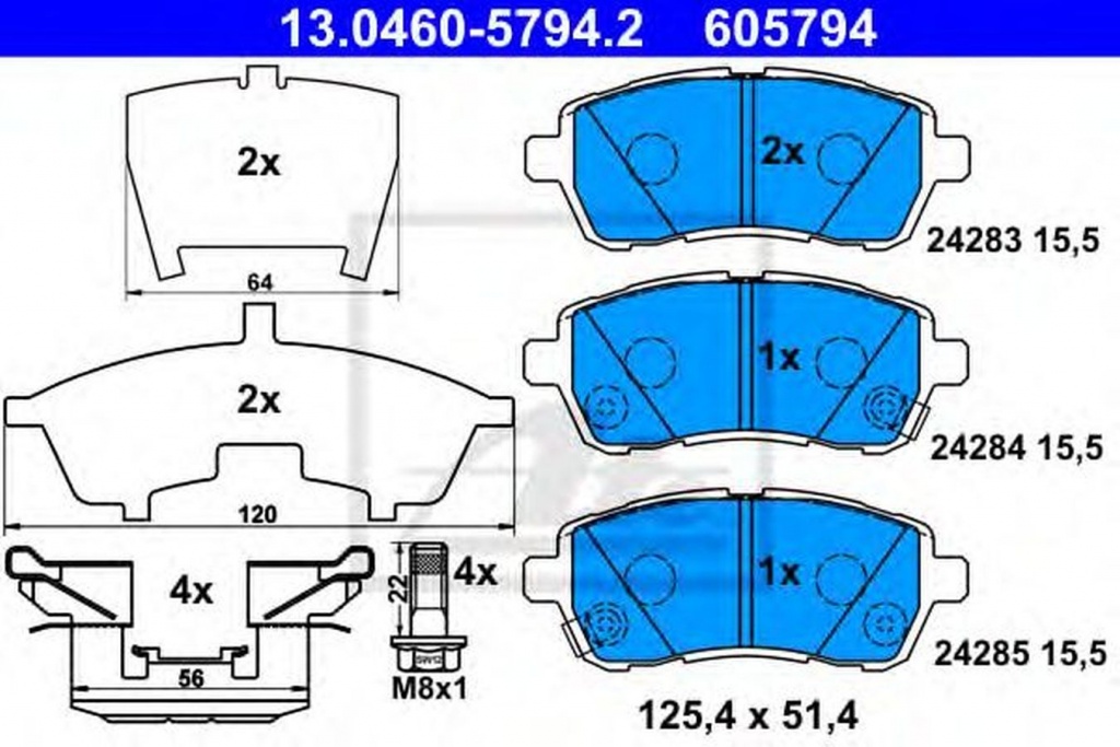 Placute frana SUBARU JUSTY IV ATE 13046057942