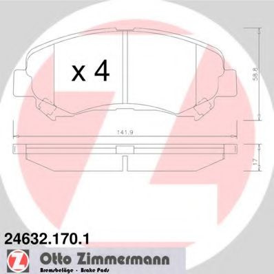 Placute frana SUZUKI KIZASHI (FR) (2010 - 2016) ZIMMERMANN 24632.170.1