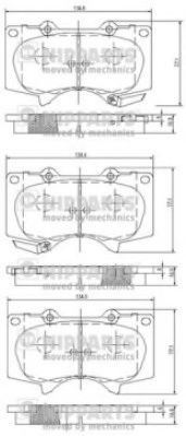 Placute frana TOYOTA 4 RUNNER (KZN18_, VZN18_, RZN18_) (1995 - 2002) NIPPARTS J3602109