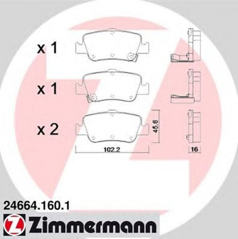 Placute frana TOYOTA AURIS TOURING SPORTS ADE18 ZW