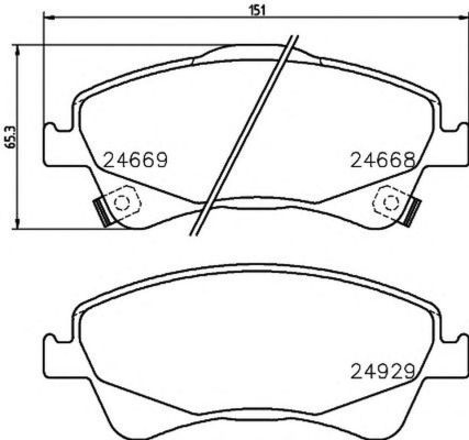 Placute frana TOYOTA AVENSIS limuzina ZRT27 ADT27 