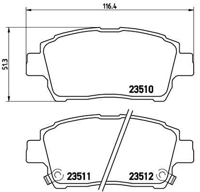 Placute frana # Toyota Celica 1999 2000 2001 2002 2003 2004 2005 # P 83 051 # BREMBO
