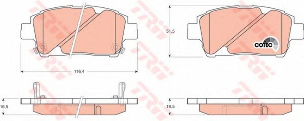 Placute frana TOYOTA PRIUS limuzina NHW11 TRW GDB3242