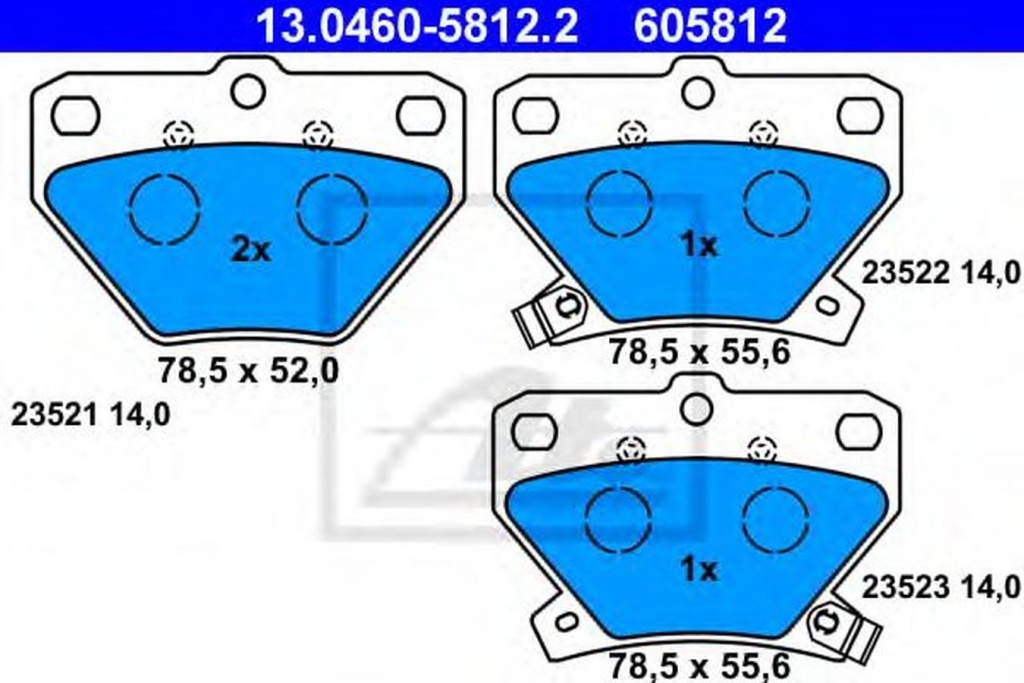 Placute frana TOYOTA YARIS SCP1 NLP1 NCP1 ATE 13046058122
