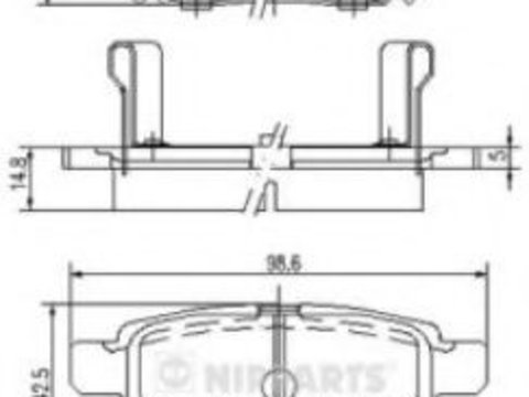 Placute frana TOYOTA YARIS/VITZ (SCP9_, NSP9_, KSP9_, NCP9_, ZSP9_) (2005 - 2016) NIPPARTS J3612034