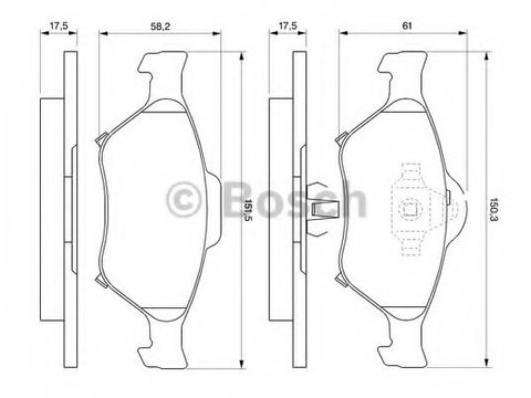 Placute frana TOYOTA YARIS/VITZ (SCP9_, NSP9_, KSP9_, NCP9_, ZSP9_) (2005 - 2016) Bosch 0 986 494 101