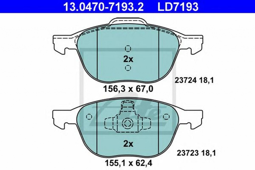 Placute frana VOLVO S40 II MS ATE 13047071932