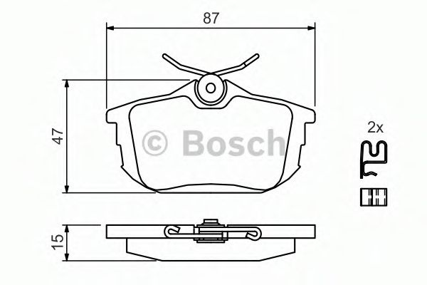 Placute frana VOLVO V40 combi (VW) (1995 - 2004) Bosch 0 986 424 427