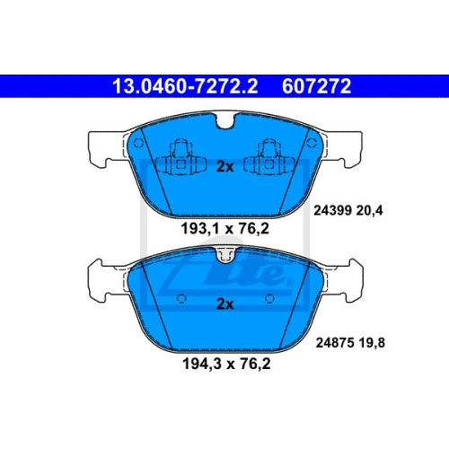 Placute frana Volvo Xc60, 05.2008-2017, Xc90 1, 06.2002-12.2014, ATE