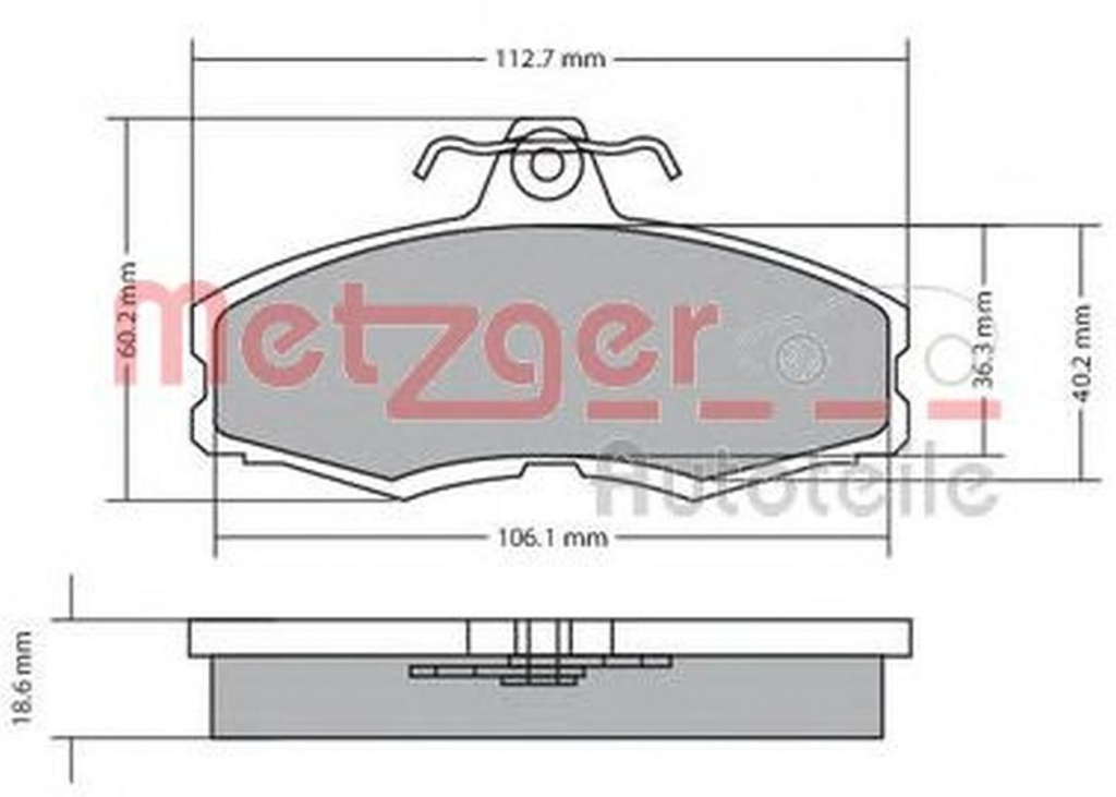 Placute frana VW CADDY II pick-up 9U7 METZGER 1170598