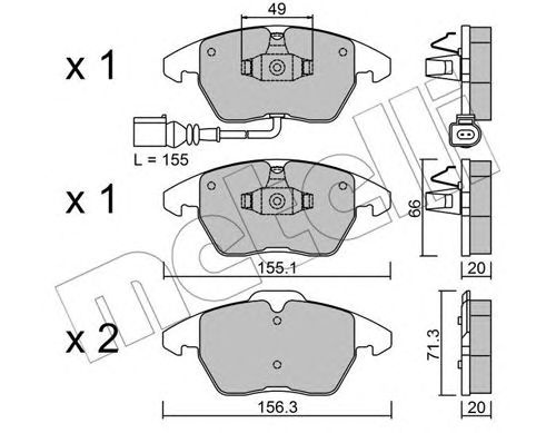Placute frana VW CADDY III combi 2KB 2KJ 2CB 2CJ METELLI 2205480