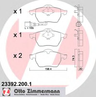 Placute frana VW GOLF 4 Variant (1J5) (1999 - 2006) ZIMMERMANN 23392.200.1