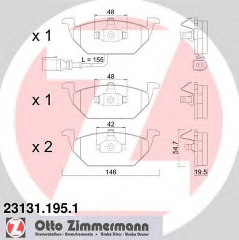 Placute frana VW GOLF VI 5K1 ZIMMERMANN 231311951