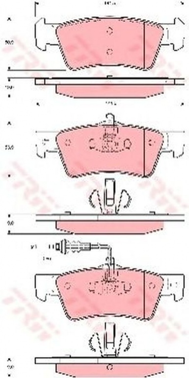 Placute frana VW TOUAREG 7LA 7L6 7L7 TRW GDB1671