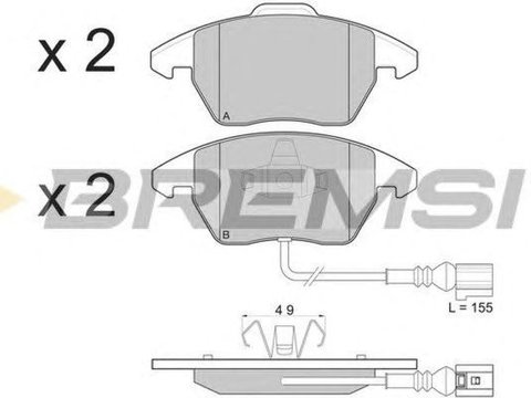 Placute frana VW TOURAN 1T1 1T2 BREMSI BP3103