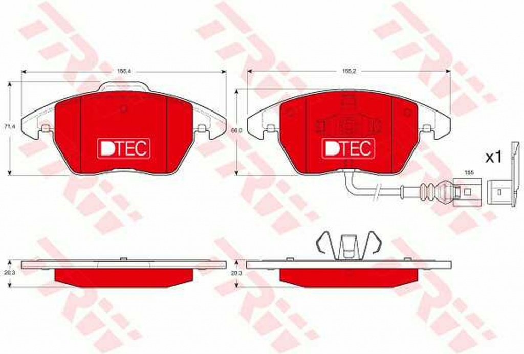 Placute frana VW TOURAN 1T3 TRW GDB1550DTE
