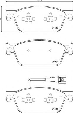 Placute frana VW TRANSPORTER / CARAVELLE Mk VI bus (SGB, SGG, SGJ) (2015 - 2016) BREMBO P 85 141