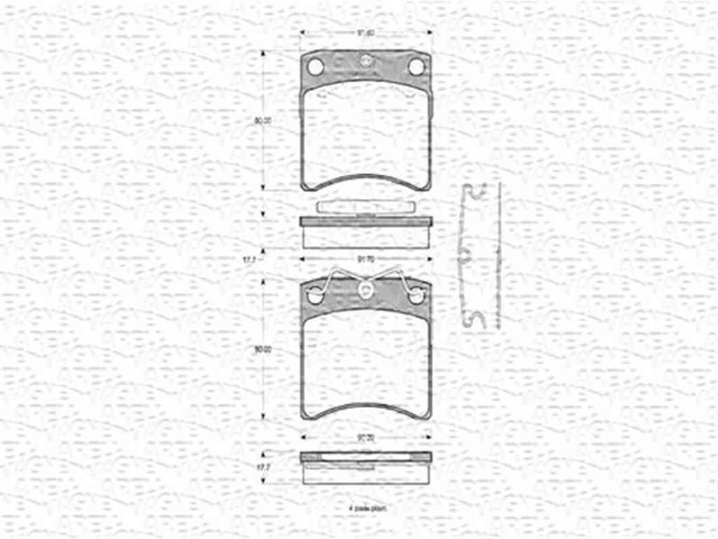 Placute frana VW TRANSPORTER IV bus 70XB 70XC 7DB 7DW 7DK MAGNETI MARELLI 430216170315