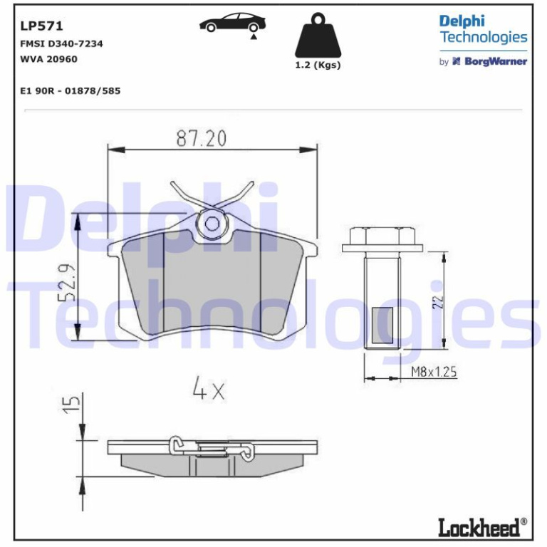 Placute frana # Vw Vento 1993 1994 1995 1996 1997 1998 # LP571 # DELPHI