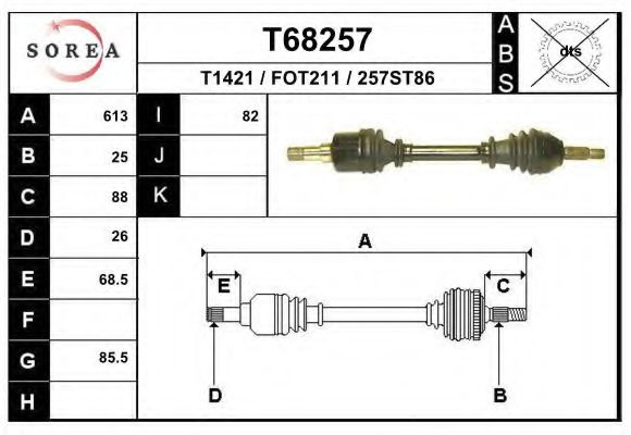 Planetara FORD FOCUS Combi (DNW) (1999 - 2007) EAI T68257 piesa NOUA