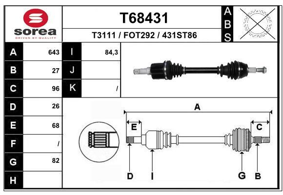 Planetara T68431 EAI pentru Ford Tourneo