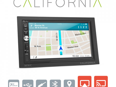 Player auto California - 2 DIN - 4 x 50 W - WiFi - BT - MP5 - AUX - SD - USB 39753 MNC