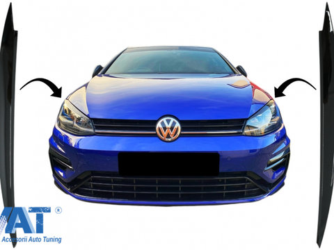 Pleoape Faruri compatibil cu VW Golf VII 7 5G (2013-2017) Negru Lucios