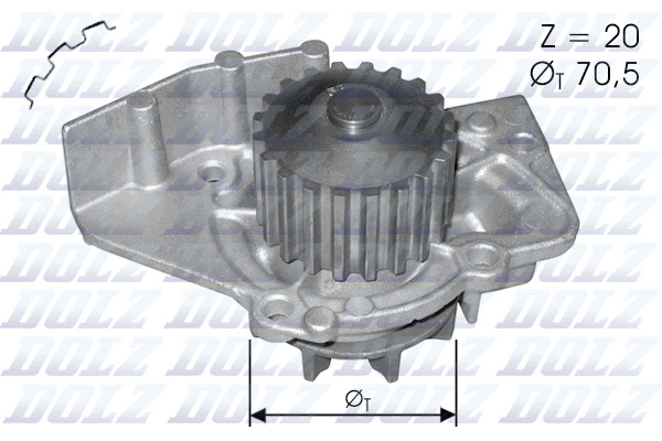 Pompa apa C120 DOLZ pentru Peugeot 206 CitroEn Xantia Peugeot 406 CitroEn Xsara CitroEn Berlingo Peugeot 306 Peugeot 806 CitroEn Dispatch CitroEn Jumpy CitroEn Evasion CitroEn Synergie Fiat Ulysse Peugeot Grand Peugeot Partner Peugeot Ranch Fiat Scudo