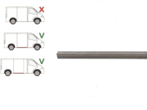 Prag Citroen Jumper (230/244) 06.1994-2006, Fiat Ducato (230/244) 1994-2006, Peugeot Boxer (230/244) 06.1994-2006, partea Dreapta, sub usa culisanta, lungime 1395mmm