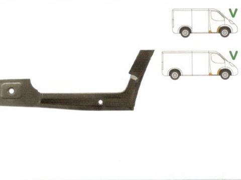 Prag Interior Ford Transit (Ve64) 1992-2000, partea Dreapta, sub usa fata, sub prag, intaritura prag, prag din metal