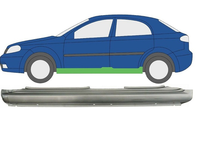 Prag metalic Chevrolet Lacetti/Nubira (Klan/J200), 10.2003-05.2009, partea Stanga, Aftermarket