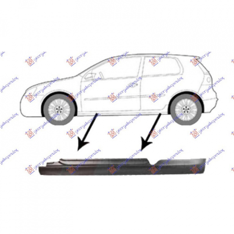 PRAG VW GOLF 5 2003->2009 Prag 3 usi stanga, PIESA NOUA ANI 2003 2004 2005 2006 2007 2008 2009