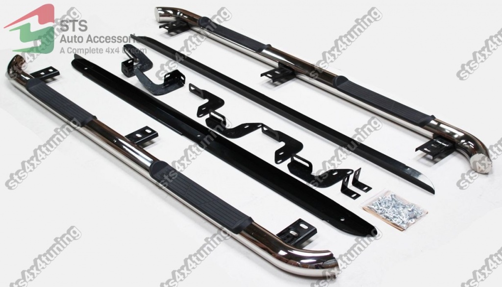 PRAGURI LATERALE DIN INOX TOYOTA HILUX VIGO 2005-2016 CU PLATE[3"]