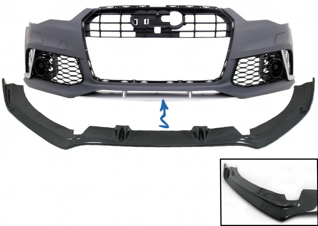 Prelungire Bara Fata compatibil cu Audi A6 C7 4G RS6 (2011-2018) Carbon AUDI A6 Sedan (4G, C7) (2011-2014) ,A6 Sedan Facelift (4G, C7) (2015-2018)