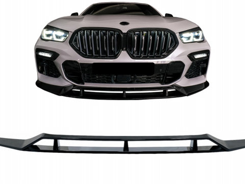 Prelungire Bara Fata compatibil cu BMW X6 G06 X6M (2019-up) Negru Lucios Tuning BMW X6 G06 (3) 2019 2020 2021 2022 2023 2024 FBSBMG06MP