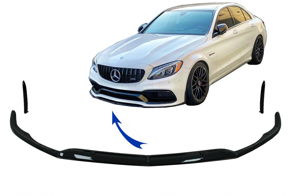 Prelungire Bara Fata compatibil cu Mercedes C-Class C63 C63S W205 S205 (2014-2018) Limo T-Model Negru Lucios MERCEDES C-CLASS Sedan (W205) (2014-2018) ,C-CLASS T-Modell (S205) (2014-2018)