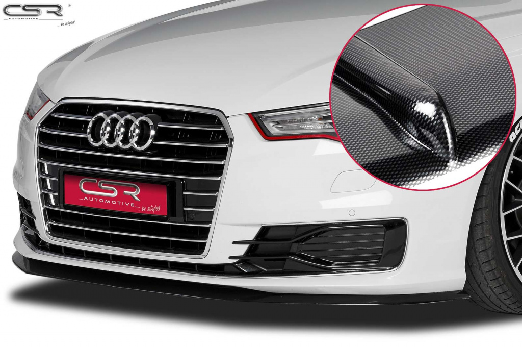 Prelungire Bara Fata Lip Spoiler Audi A6 C7 in afara de S/S-Line/RS ab 10/2014 CSR-CSL146-C Plastic ABS carbon look