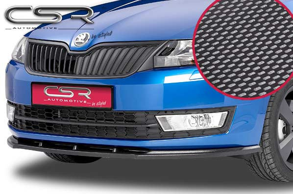 Prelungire Bara Fata Lip Spoiler Skoda Rapid (Typ NH) toate modelele ab 2012 CSR-CSL092-C Plastic ABS carbon look