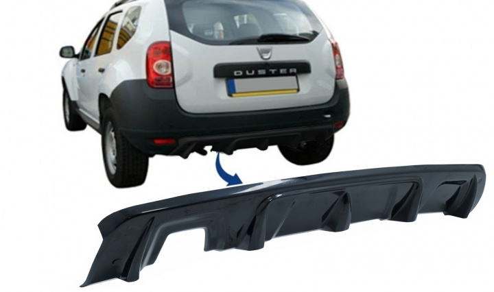 Prelungire Bara Spate compatibil cu DACIA Duster 4x4 / 4x2 (2010-2017) Negru Lucios Tuning Dacia Duster 1 2010 2011 2012 2013 SPRBDDPB