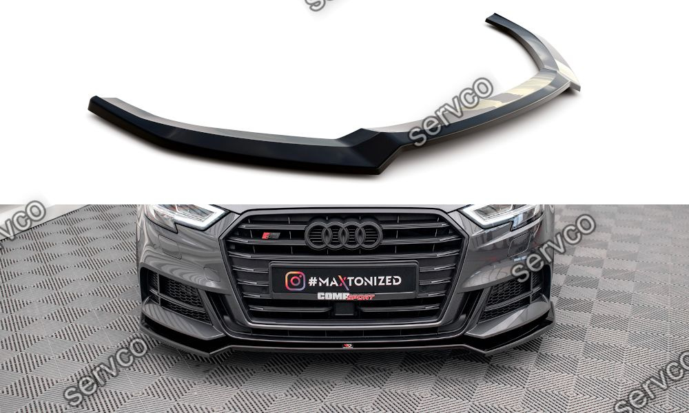 Prelungire splitter bara fata Audi S3 Sportback 8V Facelift 2016-2019 v16 - Maxton Design