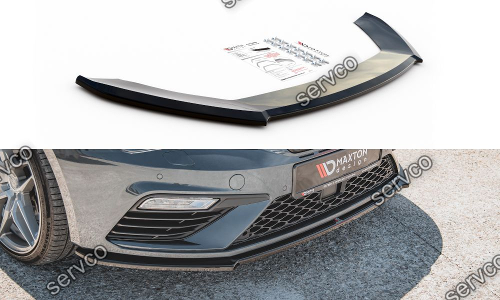 Prelungire splitter bara fata Seat Leon 5F MK3 Cupra Fr Facelift 2017-2019 v6 - Maxton Design