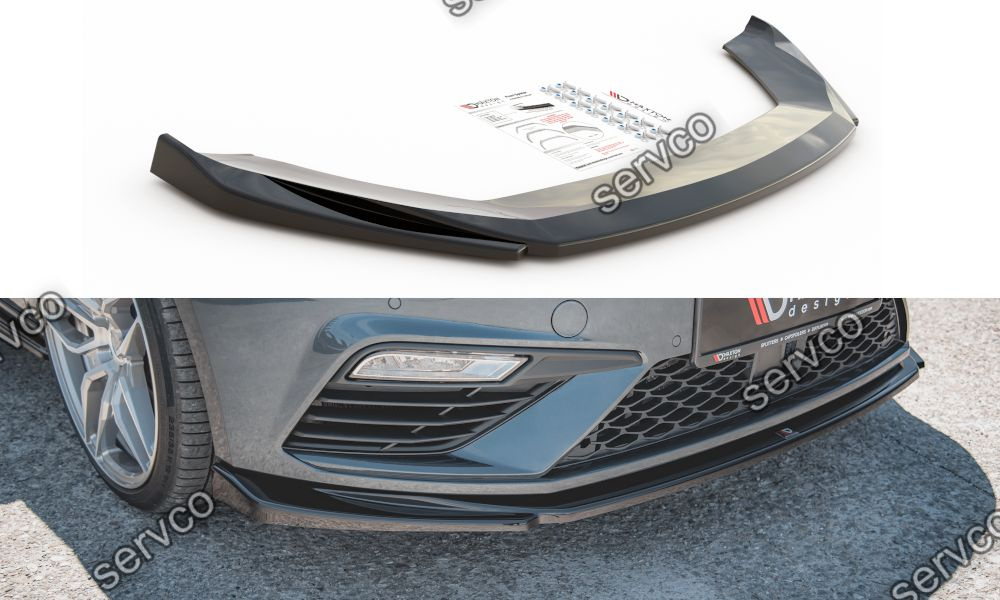 Prelungire splitter bara fata Seat Leon 5F MK3 Cupra Fr Facelift 2017-2019 v7 - Maxton Design