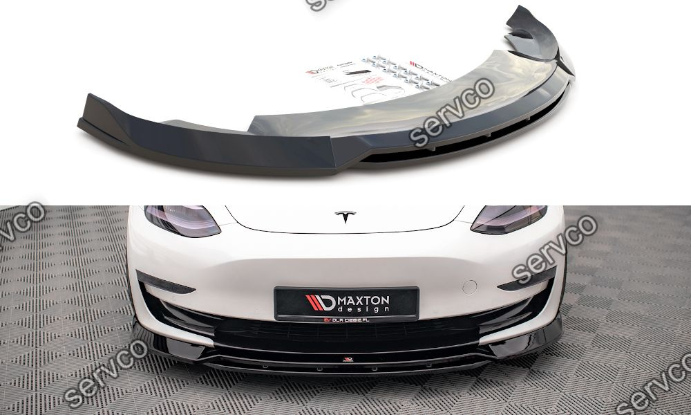 Prelungire splitter bara fata Tesla Model 3 2017- v3 - Maxton Design