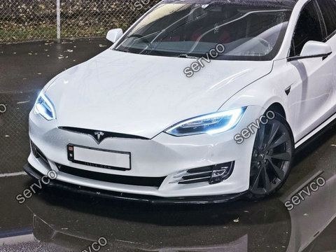 Prelungire splitter bara fata Tesla Model S Facelift 2016- v1 - Maxton Design