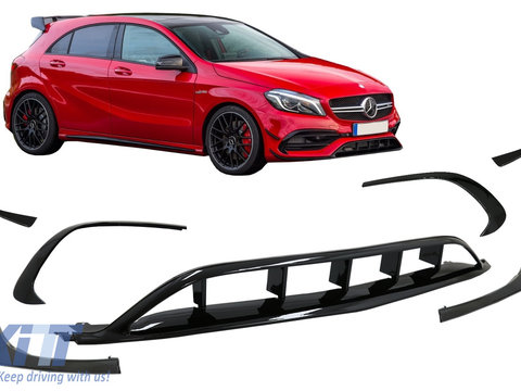 Prelungiri Bara Fata compatibil cu MERCEDES A-Class W176 Facelift (2015-2018) A45 A-Design Negru Lucios