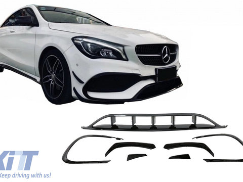 Prelungiri Bara Fata compatibil cu MERCEDES CLA W117 FACELIFT (2016-2018) CLA45 Design Negru Lucios