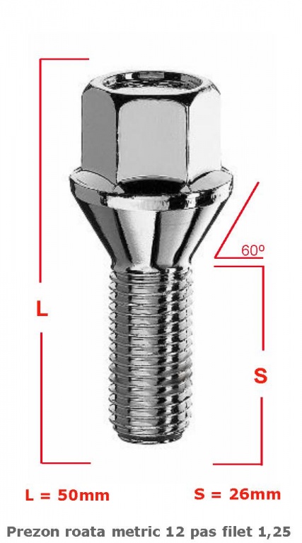 PREZON ROATA METRIC 12 PAS FILET 1,25 26MM CONIC